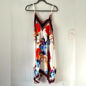 Women’s Floral Pattern Handkerchief Dress. Size Medium